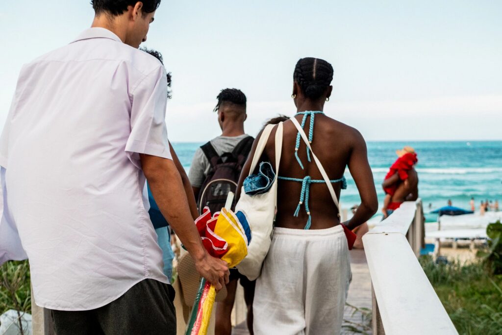 Coastal community scene representing training and local participation